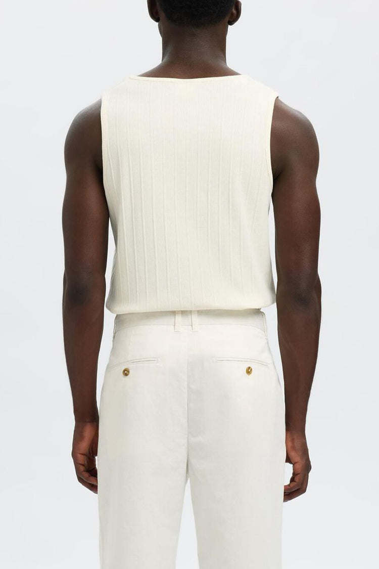 Selected Homme Egret Dean Ribbed Tank Top 