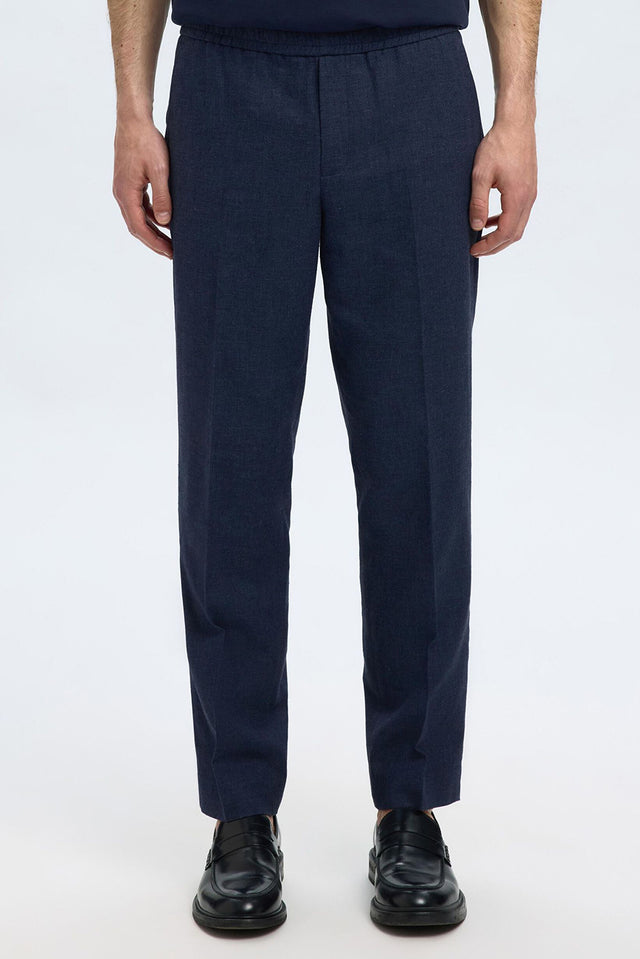 Selected Homme Dark Navy Malik Sun Linen Blend Trousers 