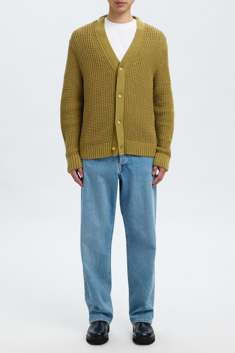 Selected Homme Dried Herb Dereck Knit Relaxed Cardigan 