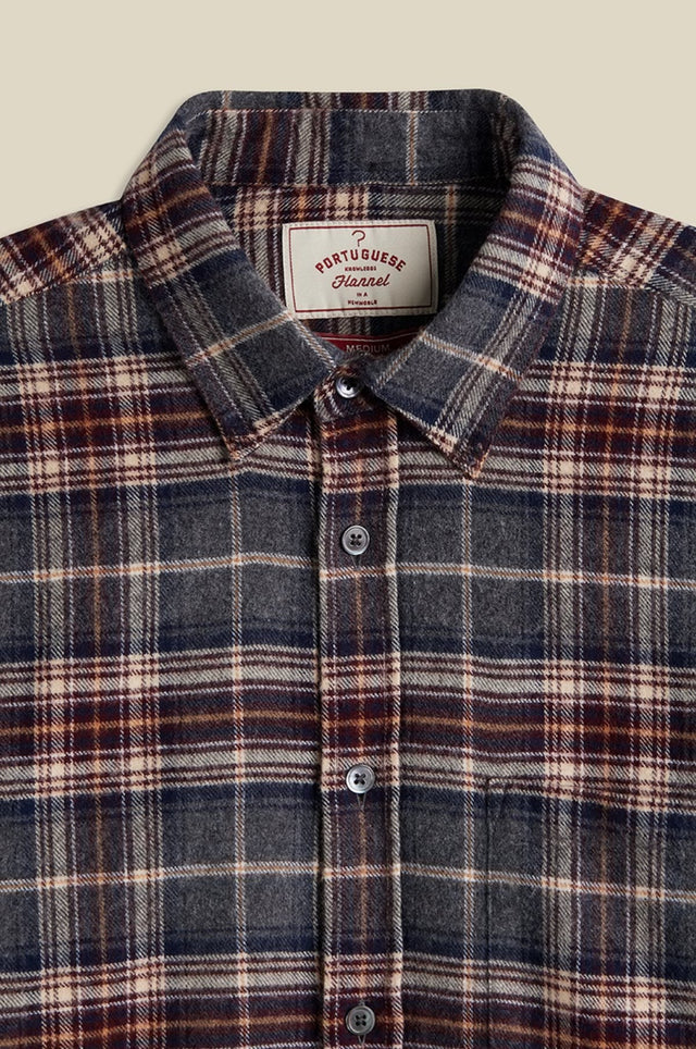 Portuguese Flannel Grey Multi Augusta Shirt 