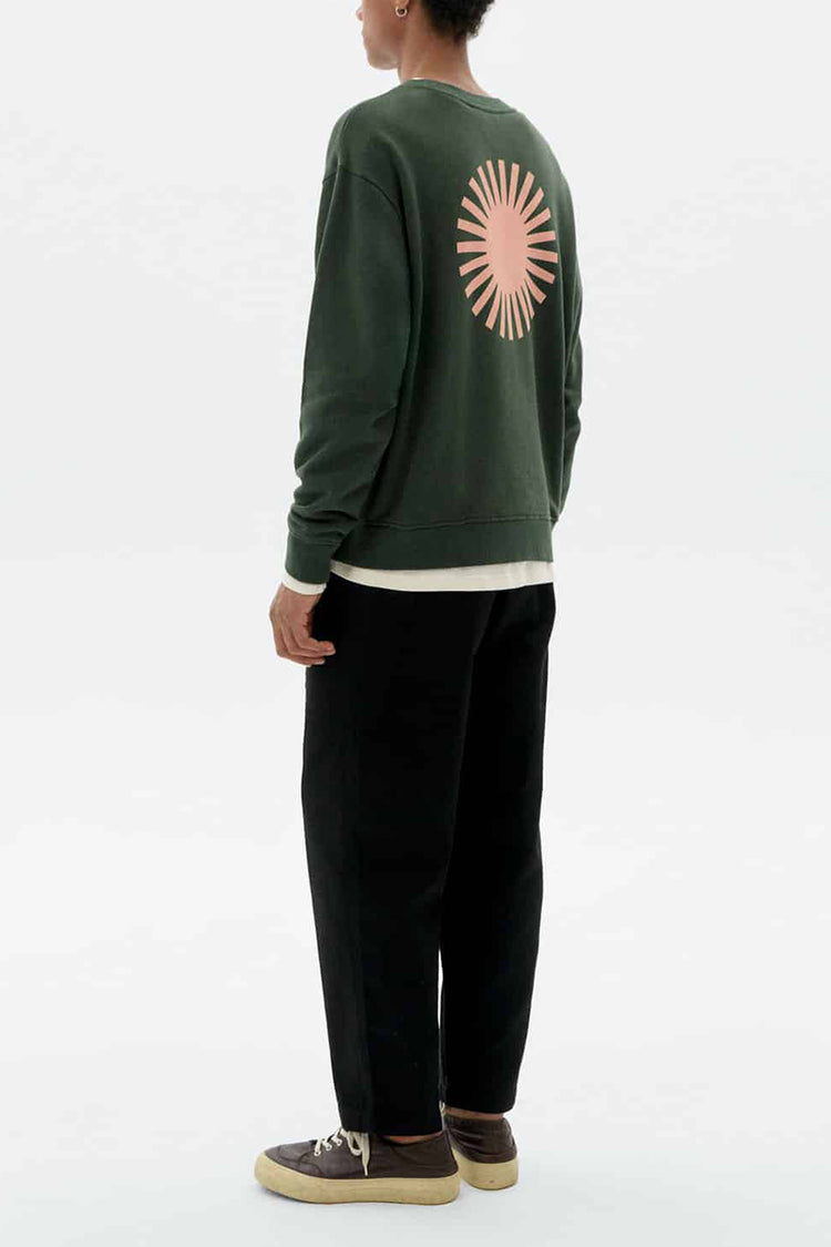 Thinking Mu Bottle Green Sol Contrast Leon Sweatshirt 