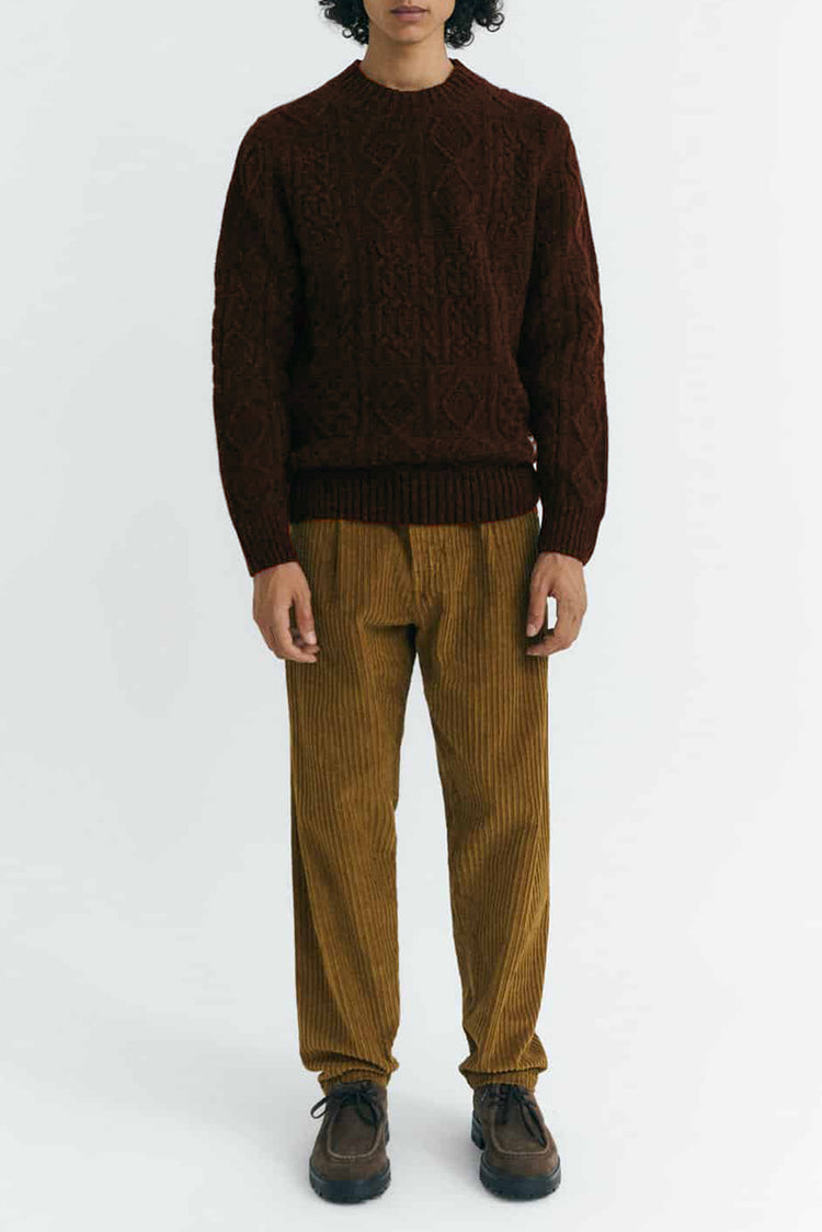Thinking Mu Brown Oak Rasta Knitted Sweater 