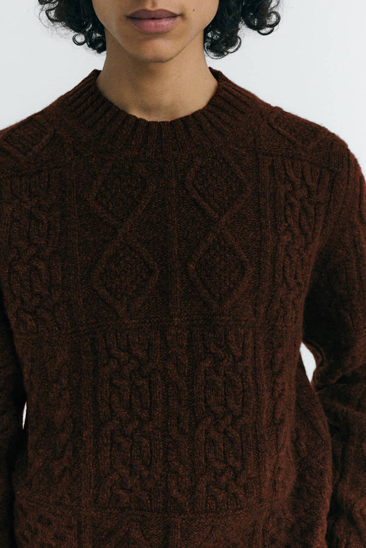 Thinking Mu Brown Oak Rasta Knitted Sweater 