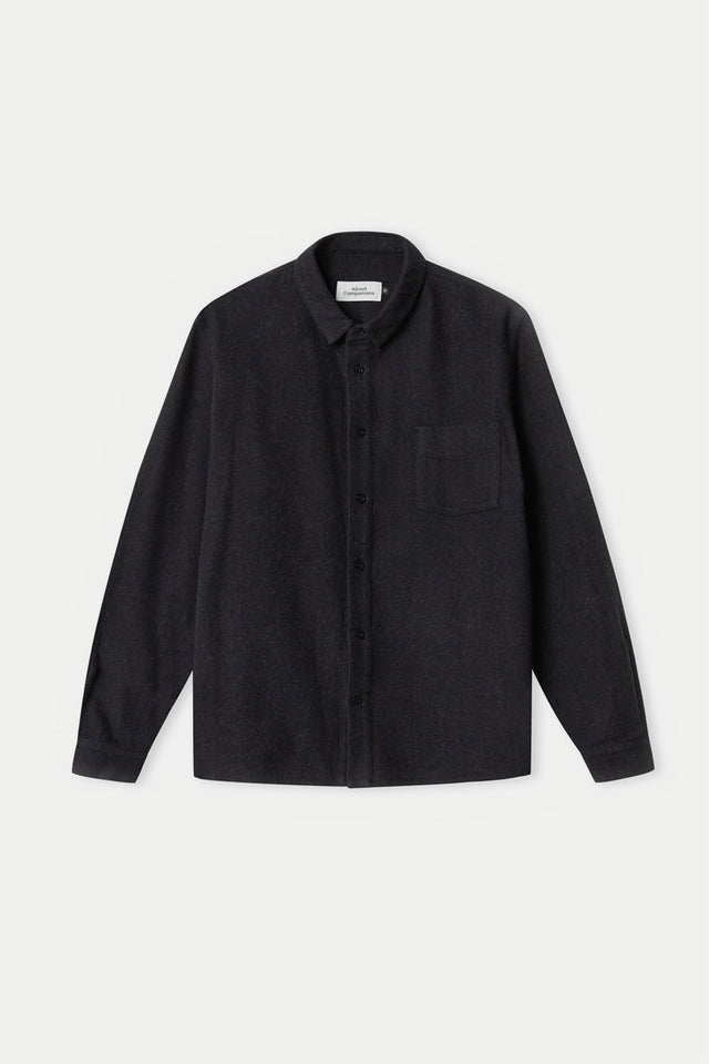 About Companions Melange Black Eco Flannel Simon Shirt 