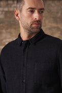 About Companions Melange Black Eco Flannel Simon Shirt 
