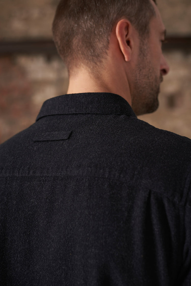 About Companions Melange Black Eco Flannel Simon Shirt 