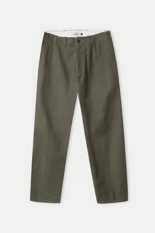 About Companions Dark Khaki Eco Moleskin Waban Trousers 