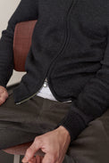 About Companions Melange Black Merino Paul Cardigan 