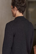 About Companions Melange Black Merino Paul Cardigan 