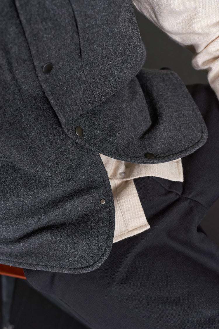 About Companions Anthracite Lambswool Wendel Vest 