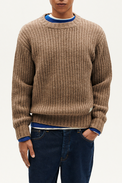 Thinking Mu Undyed Brown Santos Knitted Sweater 