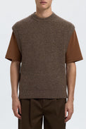 Selected Coffee Bean Land Knit Relaxed Vest 