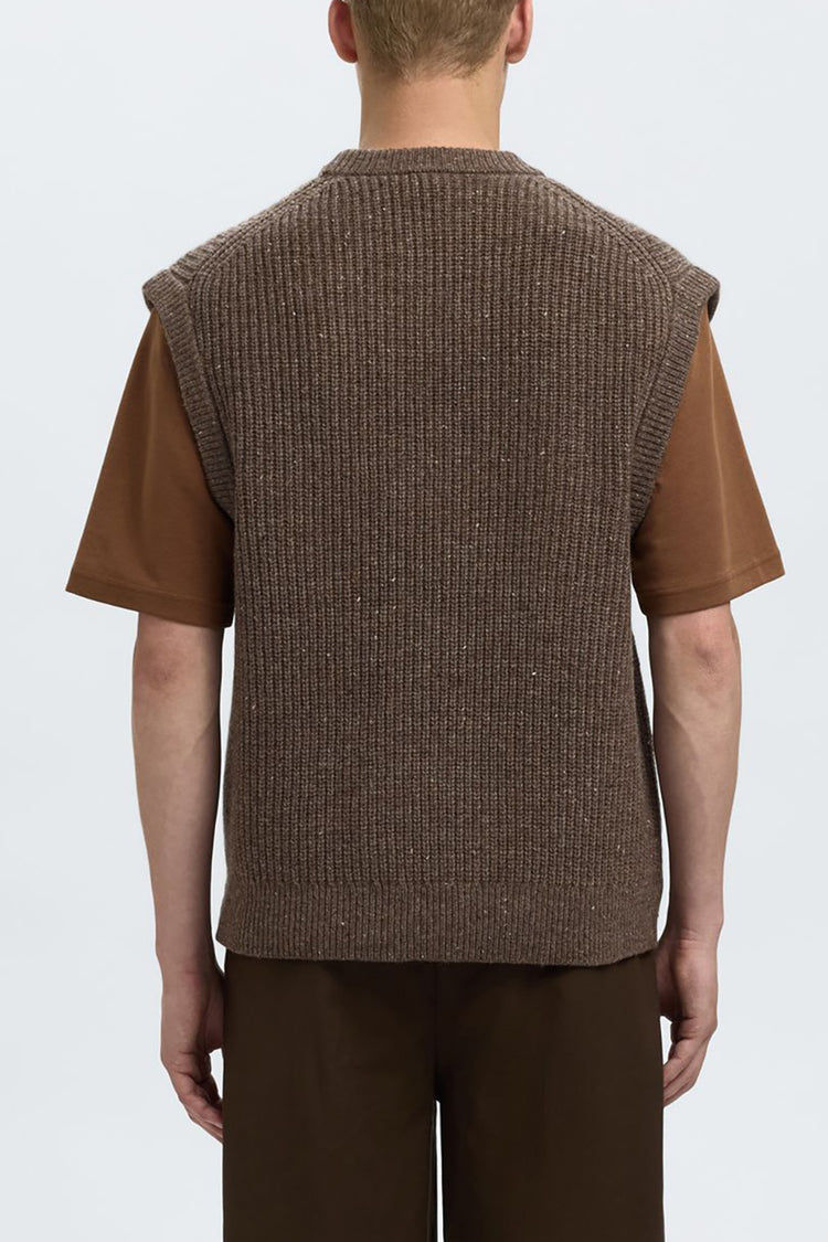 Selected Coffee Bean Land Knit Relaxed Vest 