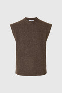 Selected Coffee Bean Land Knit Relaxed Vest 