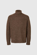 Selected Coffee Bean Land Knit Relaxed Roll Neck 