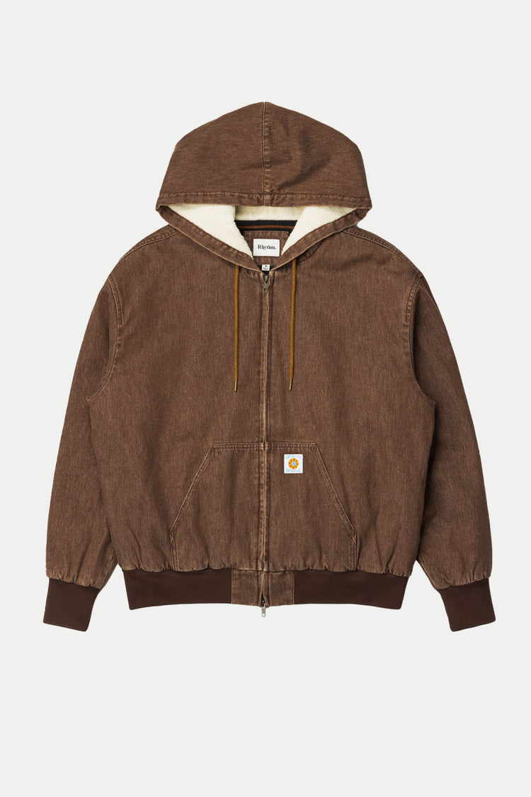 Rhythm Washed Brown Insulated Denim Work Jacket 