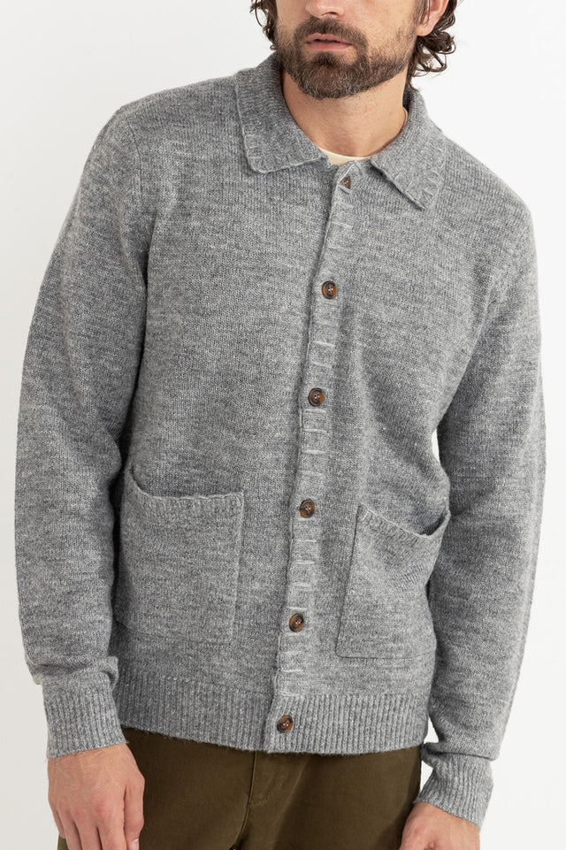 Rhythm Grey Mohair Whip Stitch Knit Cardigan 