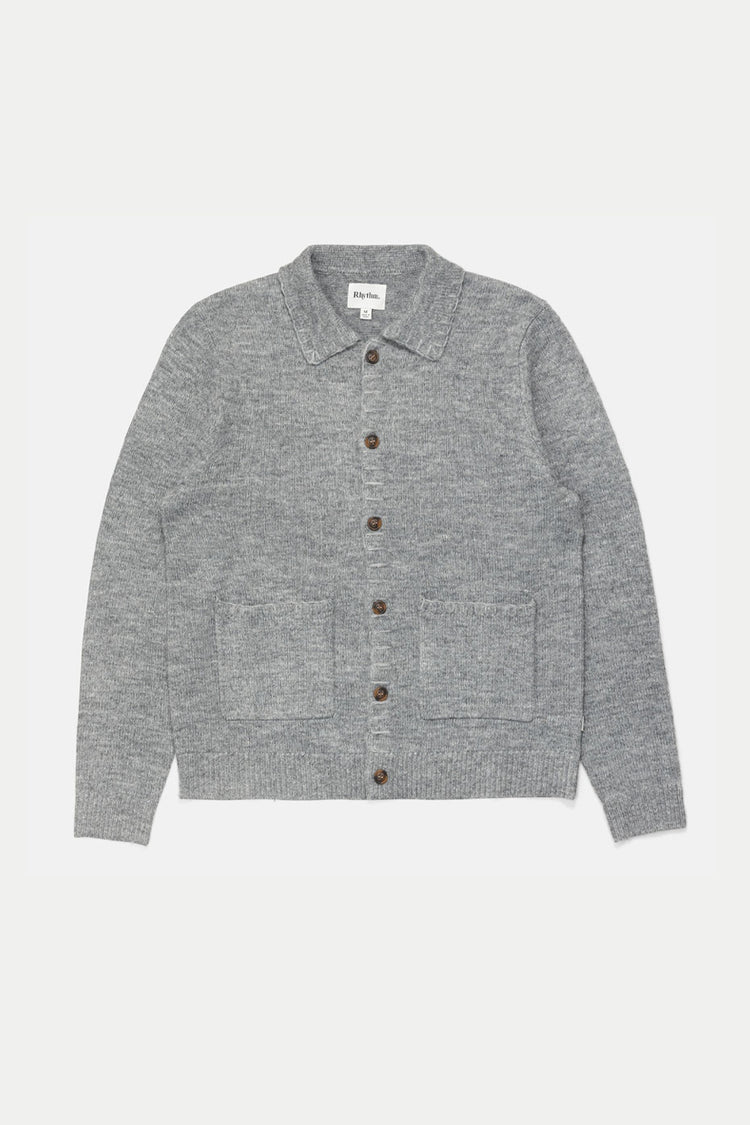 Rhythm Grey Mohair Whip Stitch Knit Cardigan 