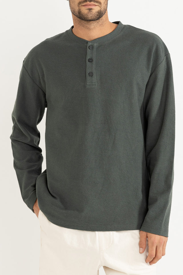 Rhythm Silver Pine Vintage Terry Henley Shirt 