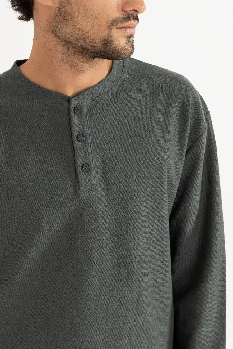 Rhythm Silver Pine Vintage Terry Henley Shirt 