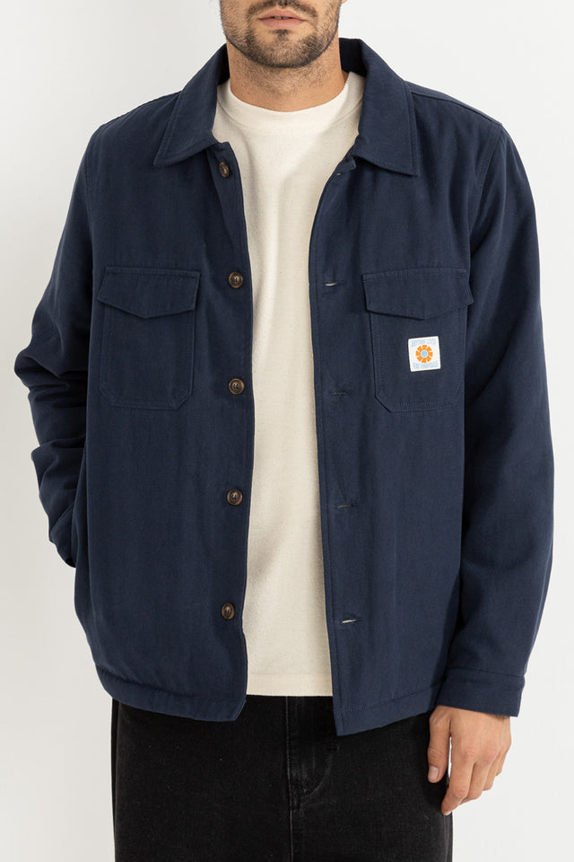 Rhythm Navy Sherpa Lined Work Shirt 