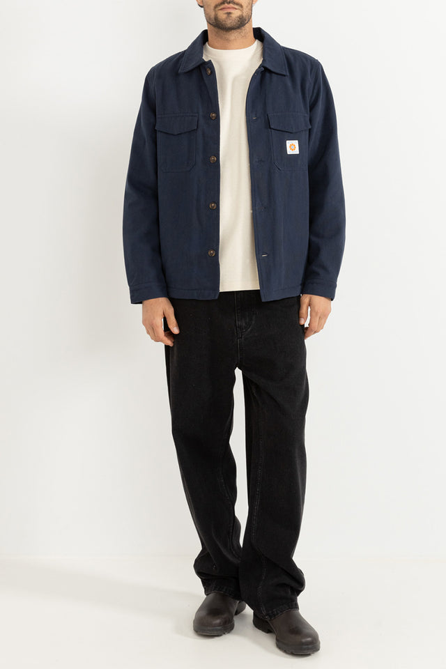Rhythm Navy Sherpa Lined Work Shirt 