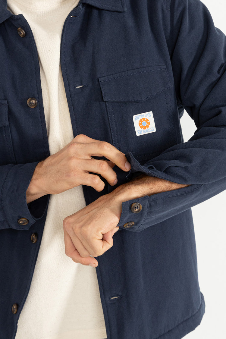 Rhythm Navy Sherpa Lined Work Shirt 