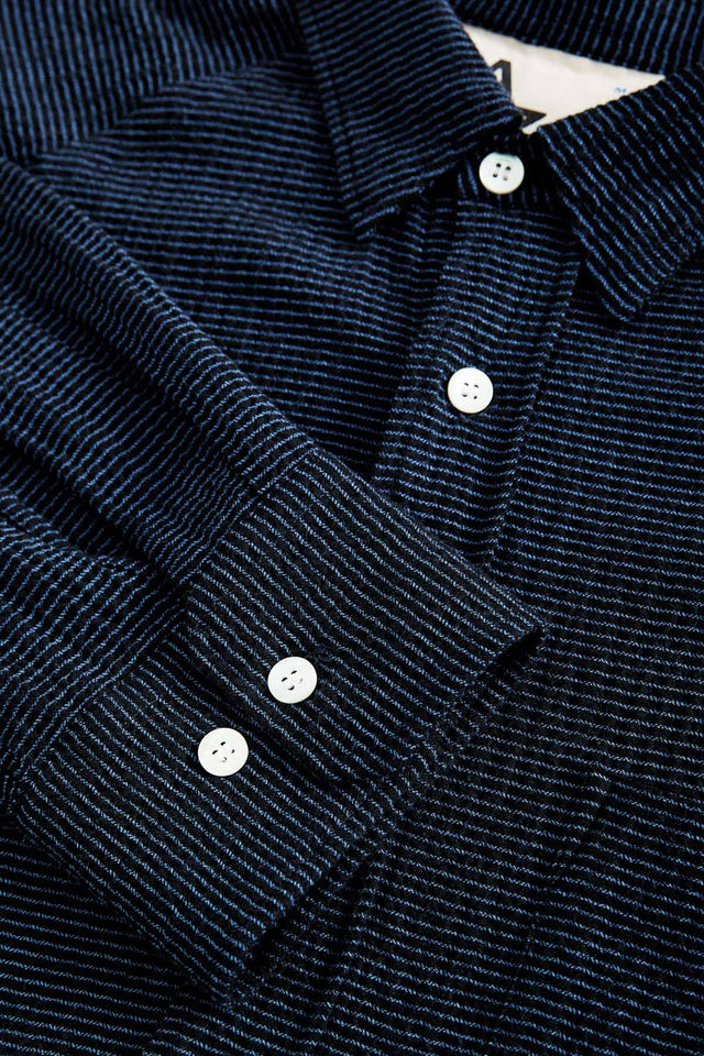 La Paz Black Yves Blue Stripes Bastos Shirt 