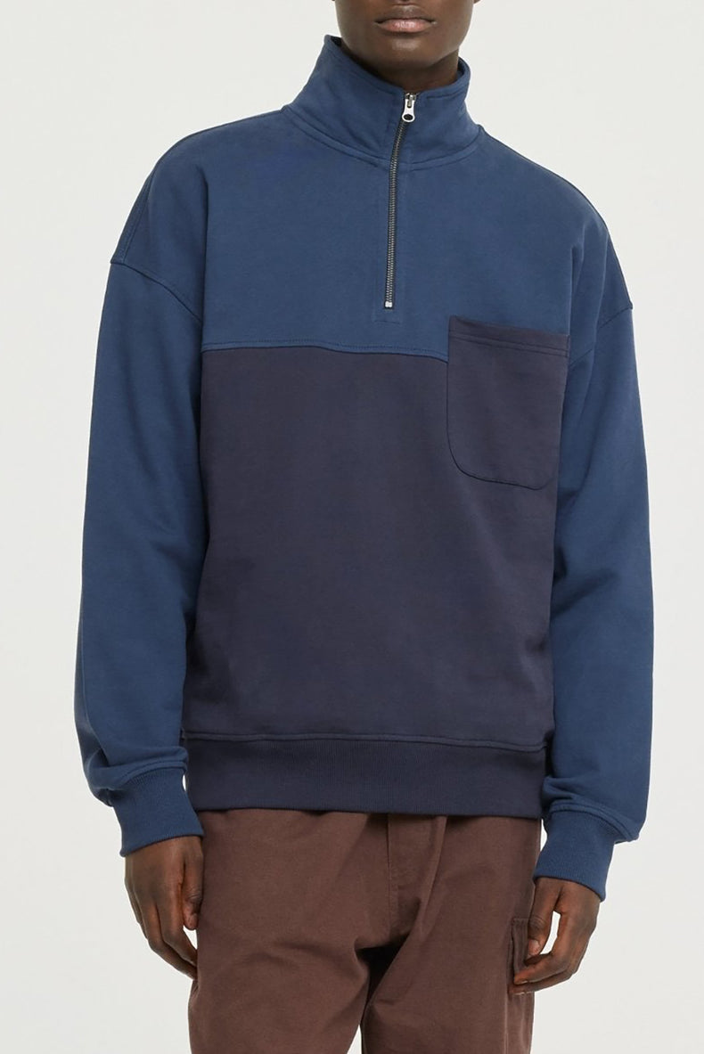 Castart Navy Milton Zip Sweat 