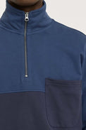 Castart Navy Milton Zip Sweat 