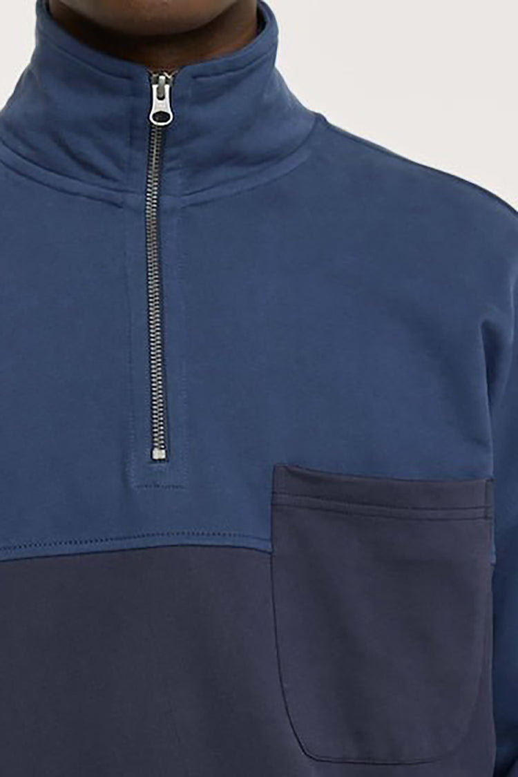Castart Navy Milton Zip Sweat 