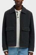 Selected Grey Melange Jakob Wool Blend Jacket 