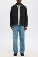 Selected Grey Melange Jakob Wool Blend Jacket 