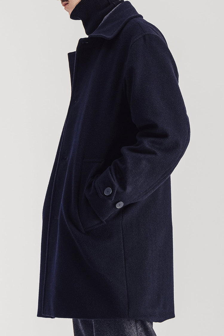 Parages Navy Caufield Wool Coat 