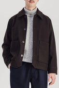 Parages Dark Brown Dubliner Wool Jacket 