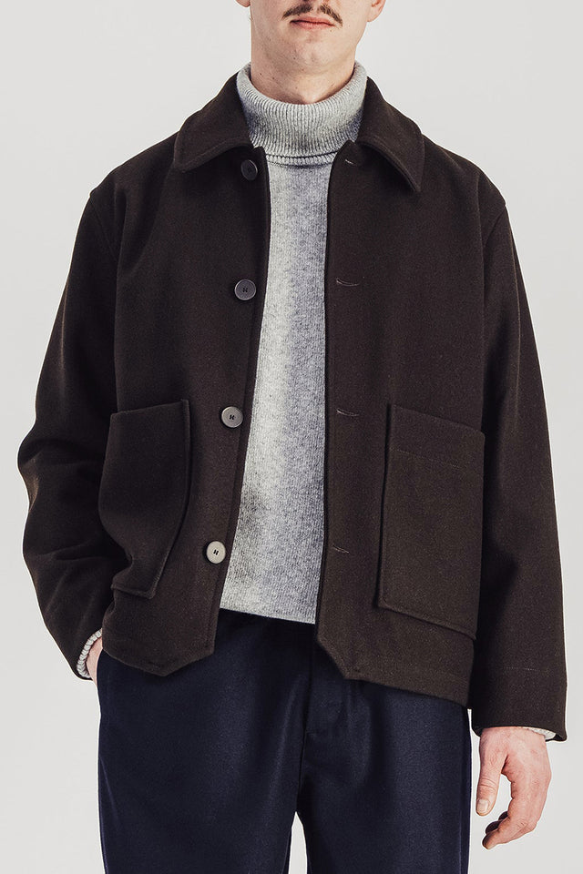 Parages Dark Brown Dubliner Wool Jacket 