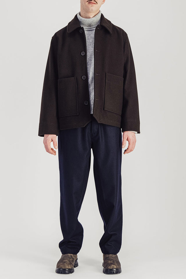 Parages Dark Brown Dubliner Wool Jacket 
