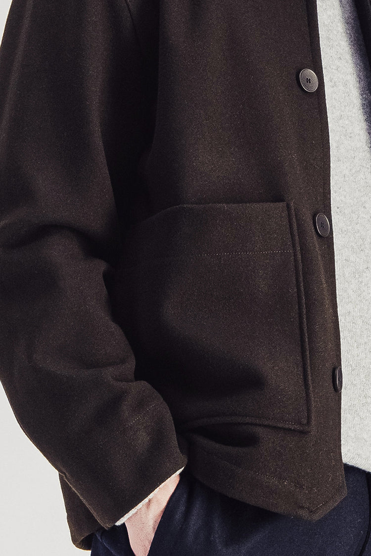 Parages Dark Brown Dubliner Wool Jacket 