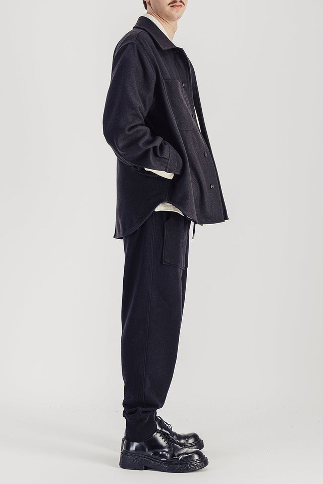 Parages Dark Grey Woody Wool Overshirt 