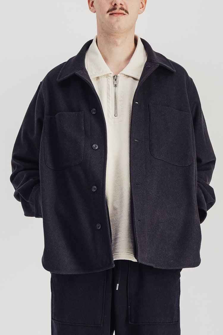 Parages Dark Grey Woody Wool Overshirt 
