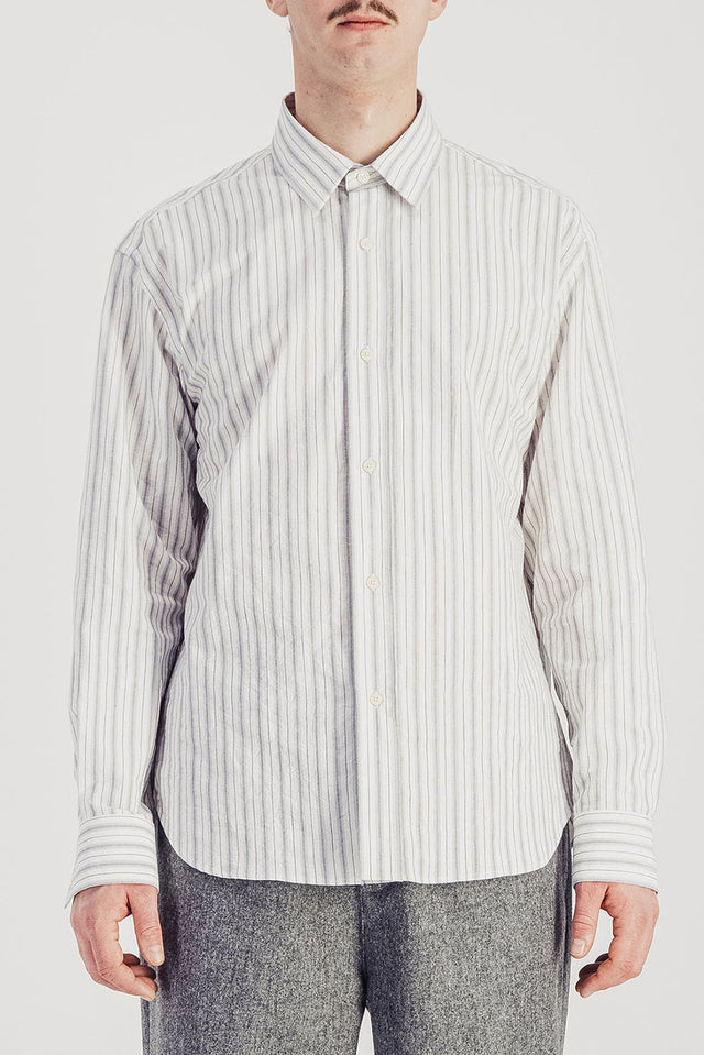 Parages Off White Grey Daily Stripes Shirt 
