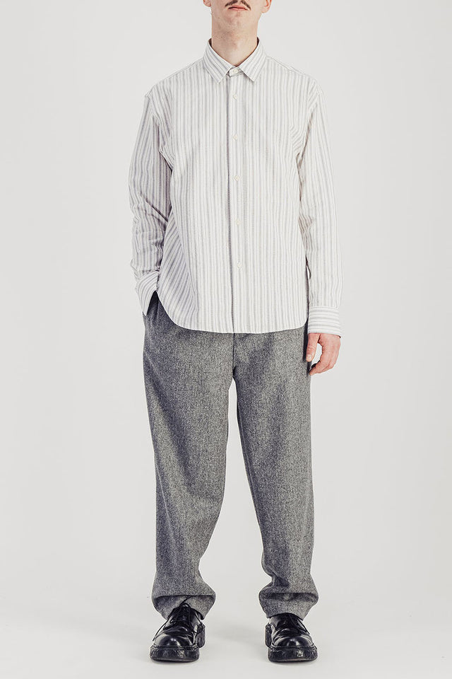 Parages Off White Grey Daily Stripes Shirt 