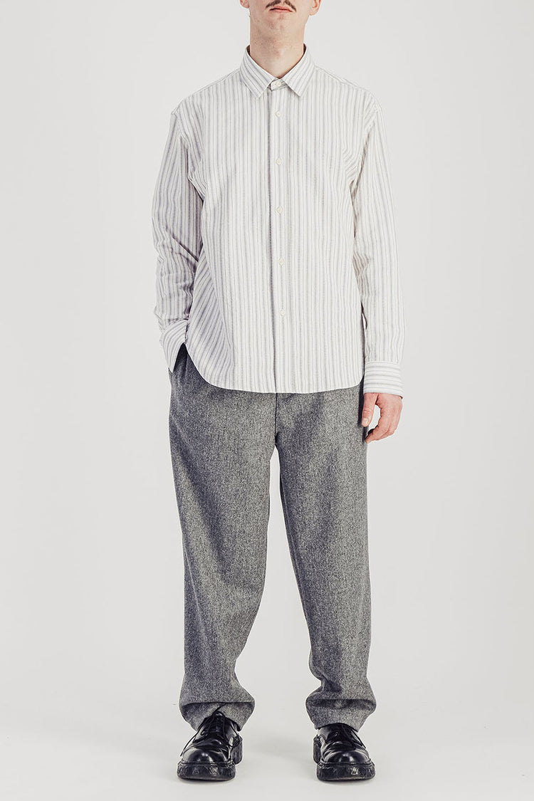 Parages Off White Grey Daily Stripes Shirt 