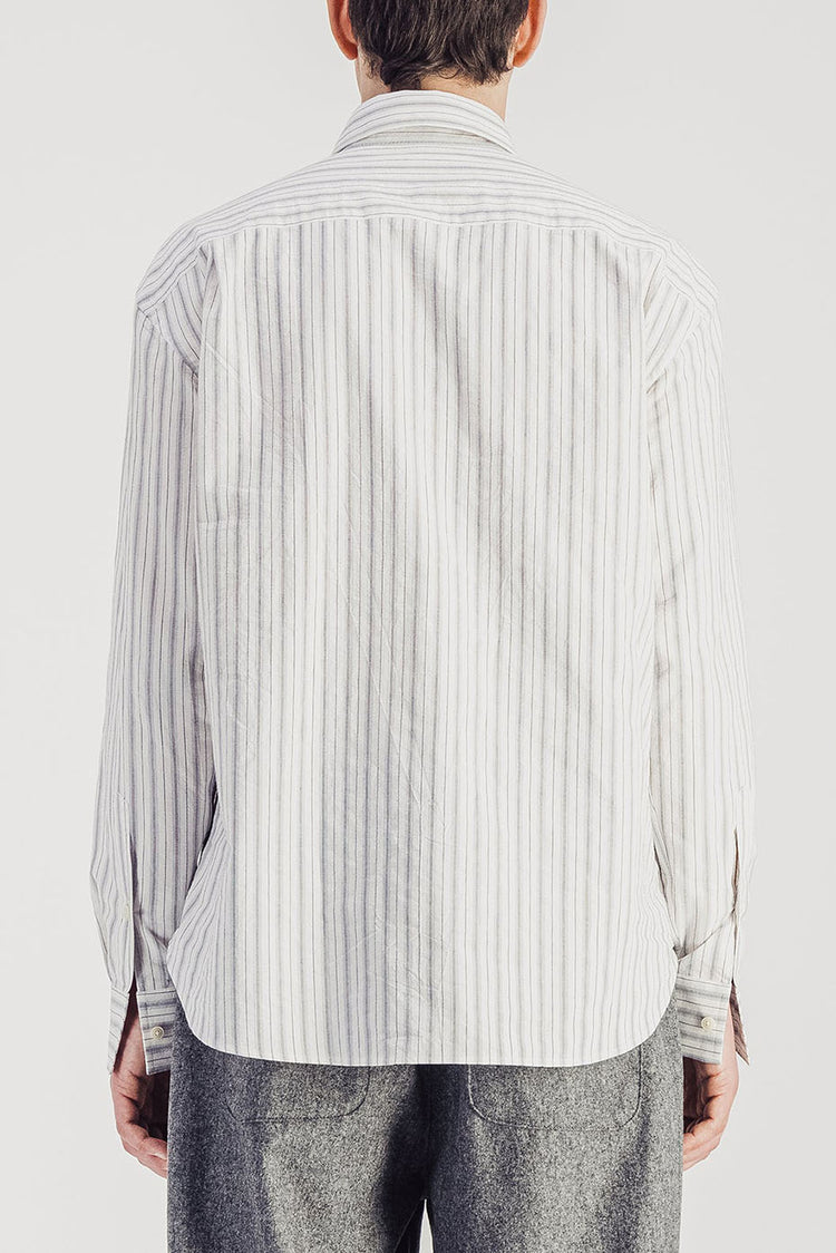 Parages Off White Grey Daily Stripes Shirt 