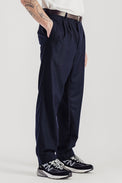 Parages Navy Double Pleats Flannel Pants 