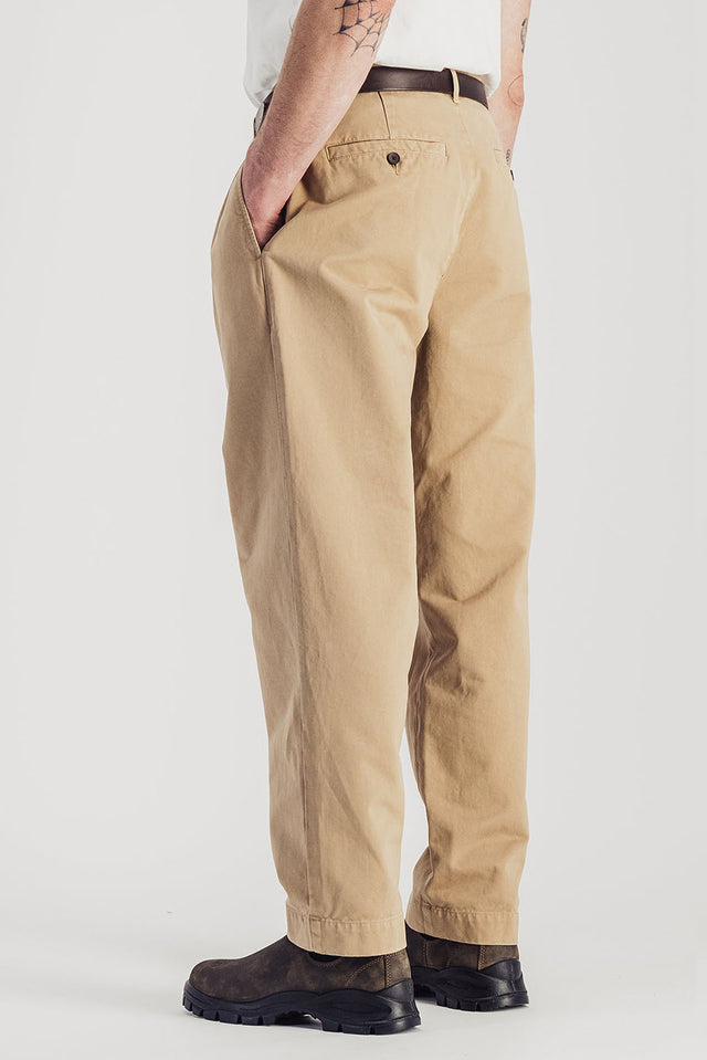 Parages Beige Double Pleats Twill Pants 