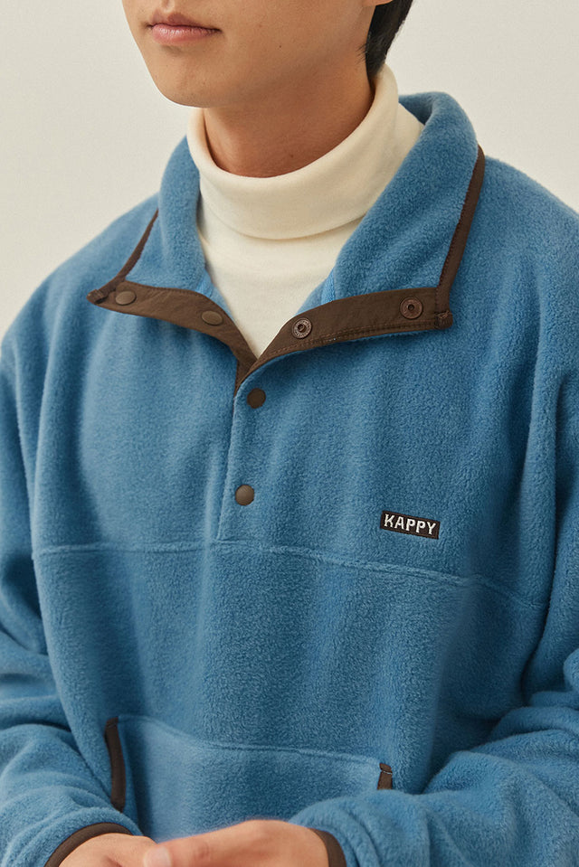 Sky Blue Fleece Button Anorak