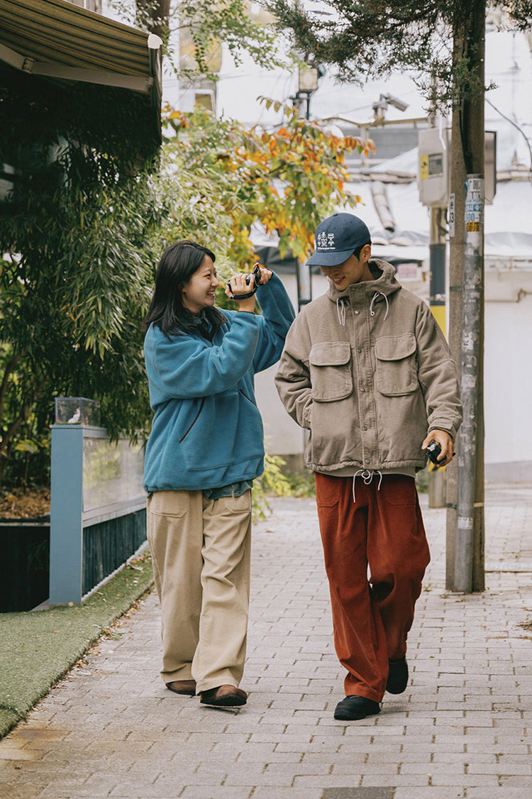 Sky Blue Fleece Button Anorak