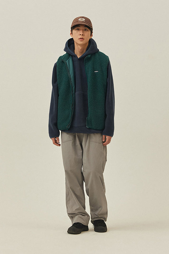 Deep Green Fleece Zipper Vest