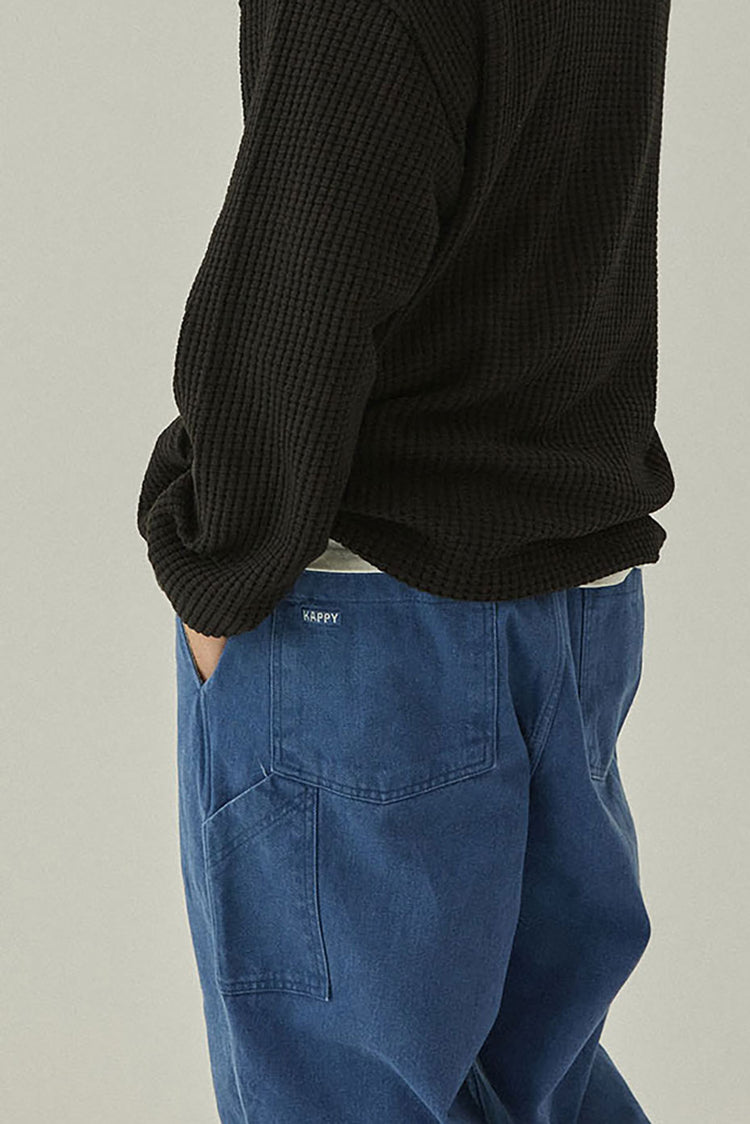 Blue Two Tuck Wide Katon Pants